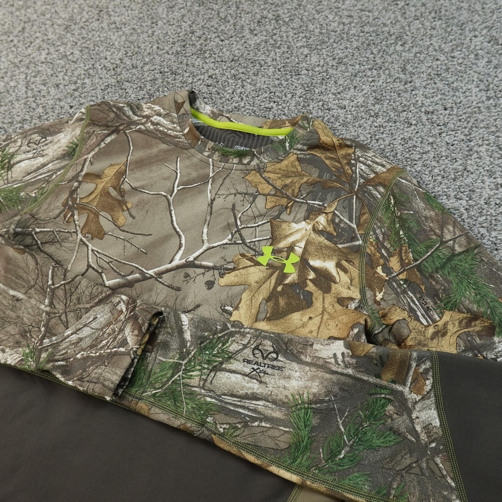 Under Armour Shirt Mens M Camo ColdGear Realtree Scent Control Hunting‎ Outdoor